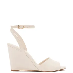 Yves Wedge In Ivory Leather