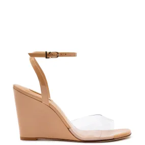 Yves Wedge In Tan Patent Leather and Vinyl